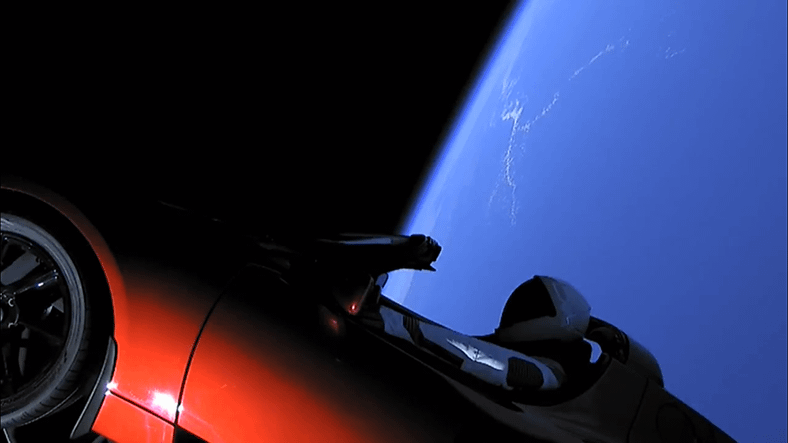 Tesla with Falcon Heavy
